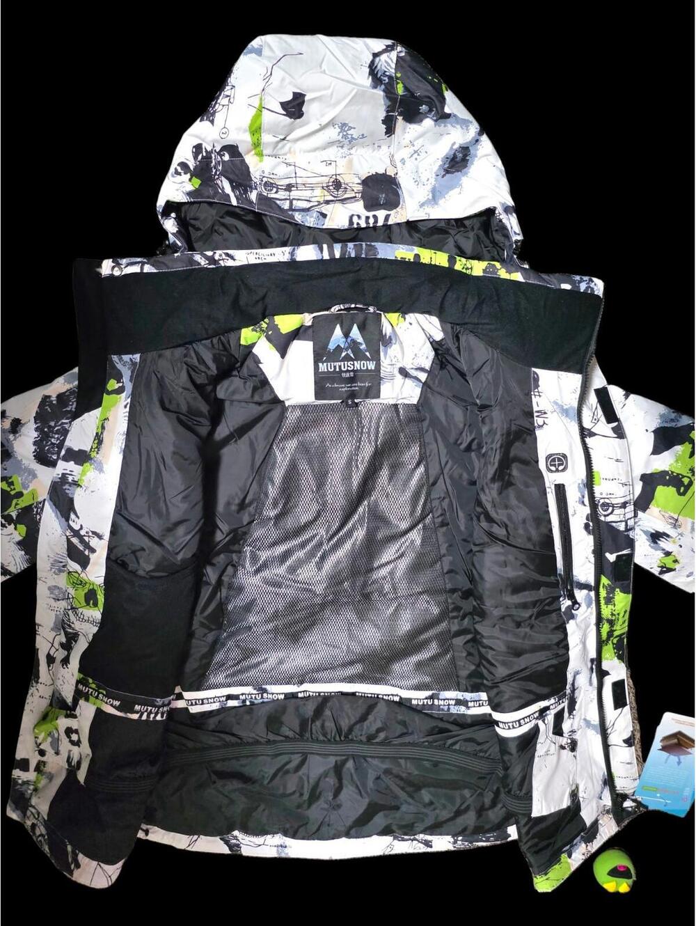 Men's Small Green/White "MutuSnow" insulated & Waterproof Winter Ski Jacket, NWT - Picture 8 of 12
